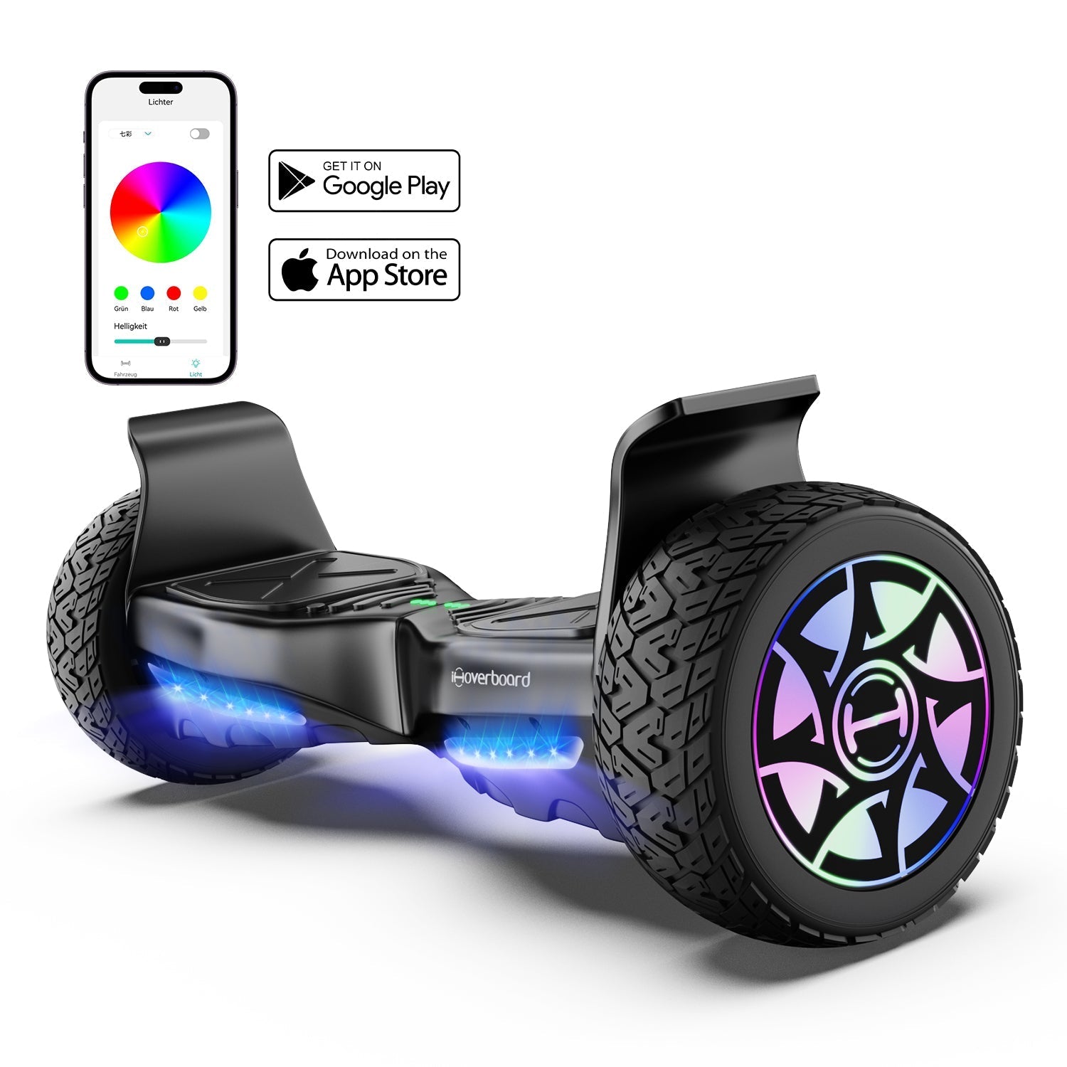 H8 8.5" All-Terrain Hoverboard with Bluetooth Music & LED Lights Self-Balancing