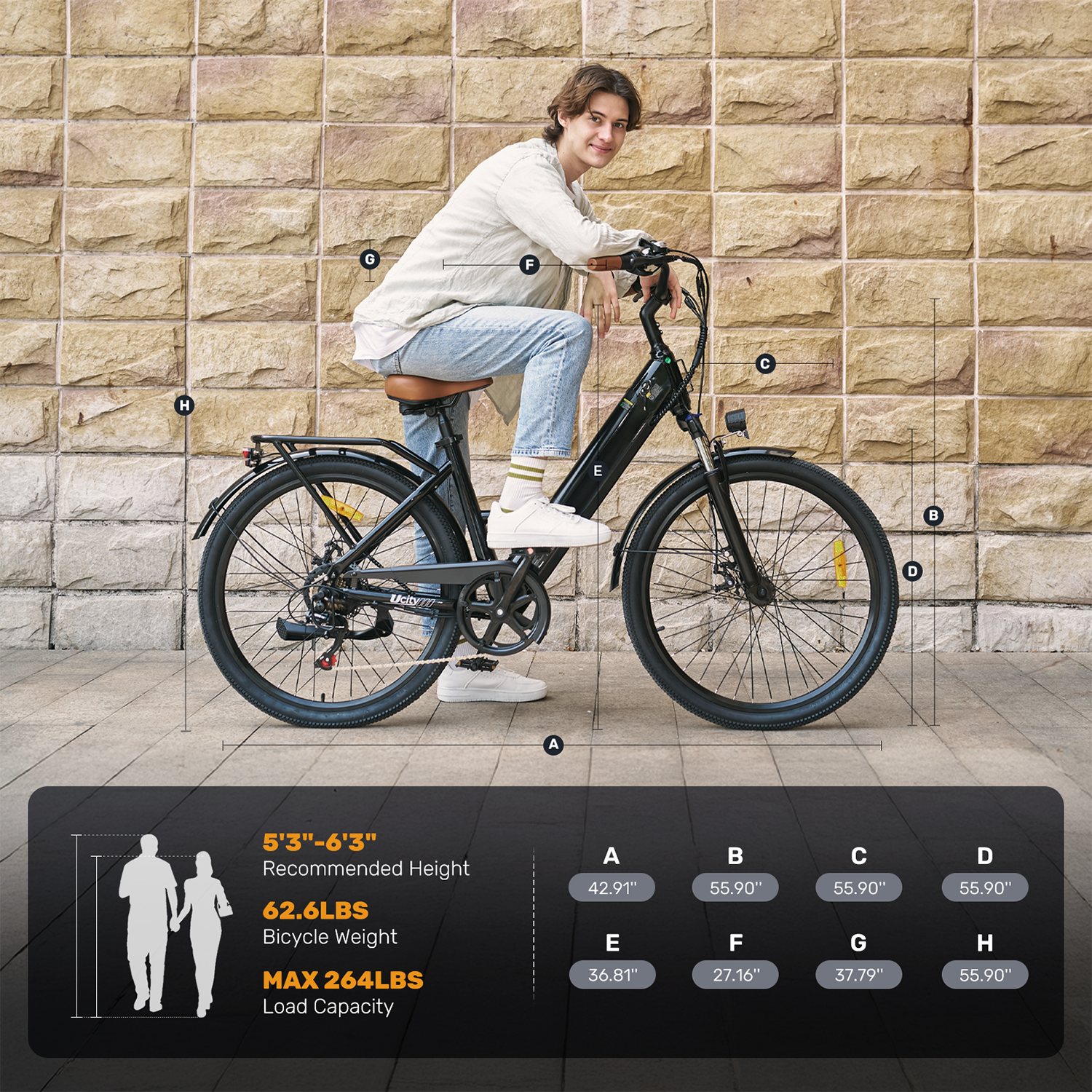 Ucity Urban Commuter Foldable Electric Bike - Lightweight, Powerful, Long-Range E-Bike