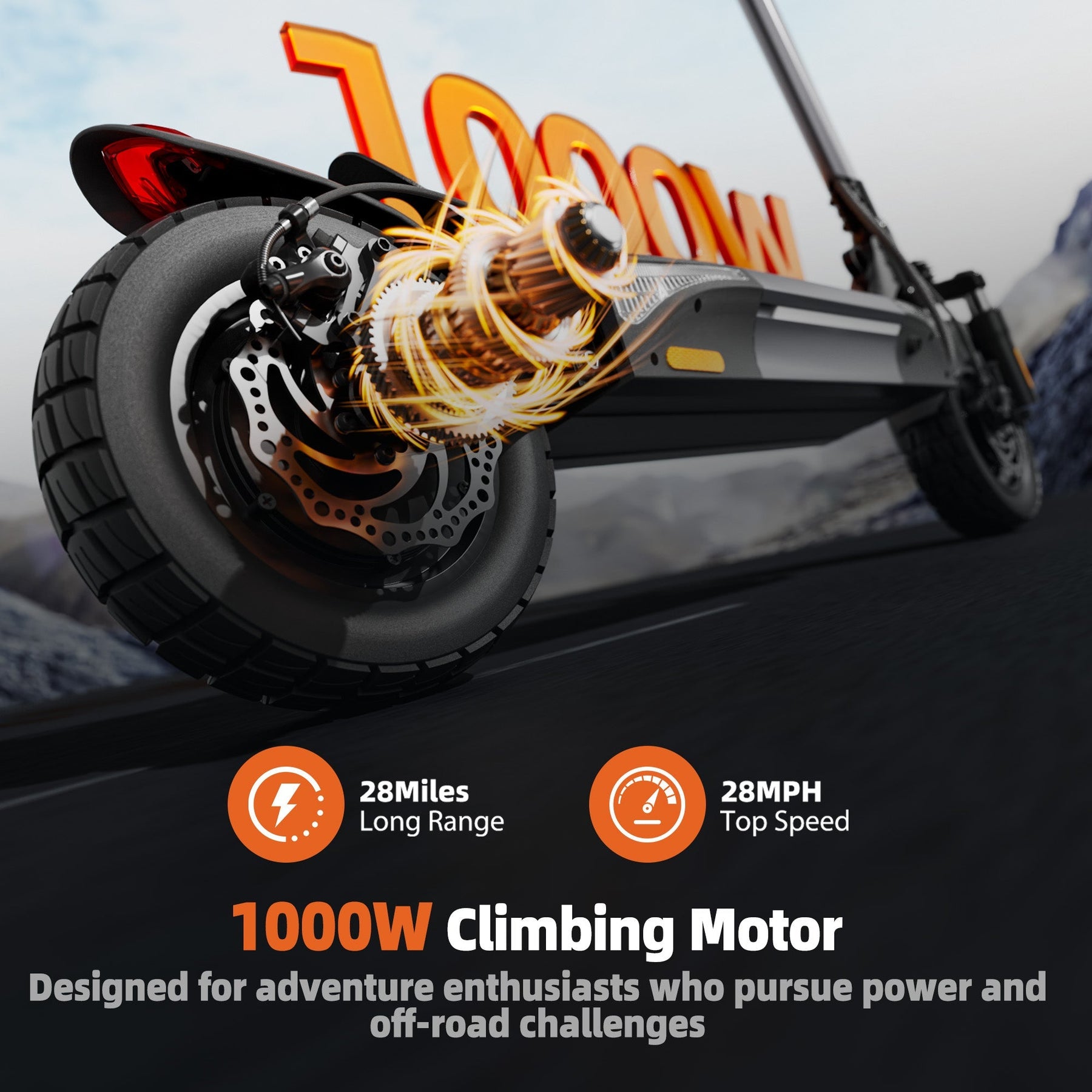Powerful iScooter W9 Off-Road Electric Scooter: 1000W Motor, All-Terrain Adventure