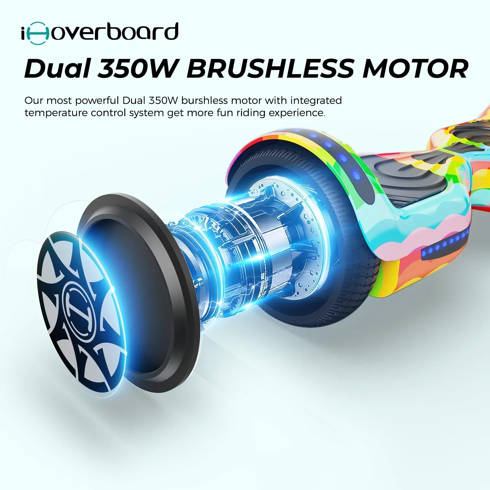 iHoverboard H1 6.5-inch Self-Balancing Scooter with Bluetooth Music & Rainbow LED Lights