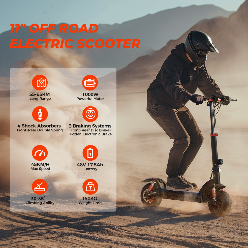 Powerful iScooter iX7Pro 2000W Off-Road Electric Scooter with 10-inch Tires