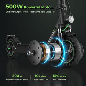 Powerful 500W S9MAX Electric Scooter with App Control, Long 25-Mile Range