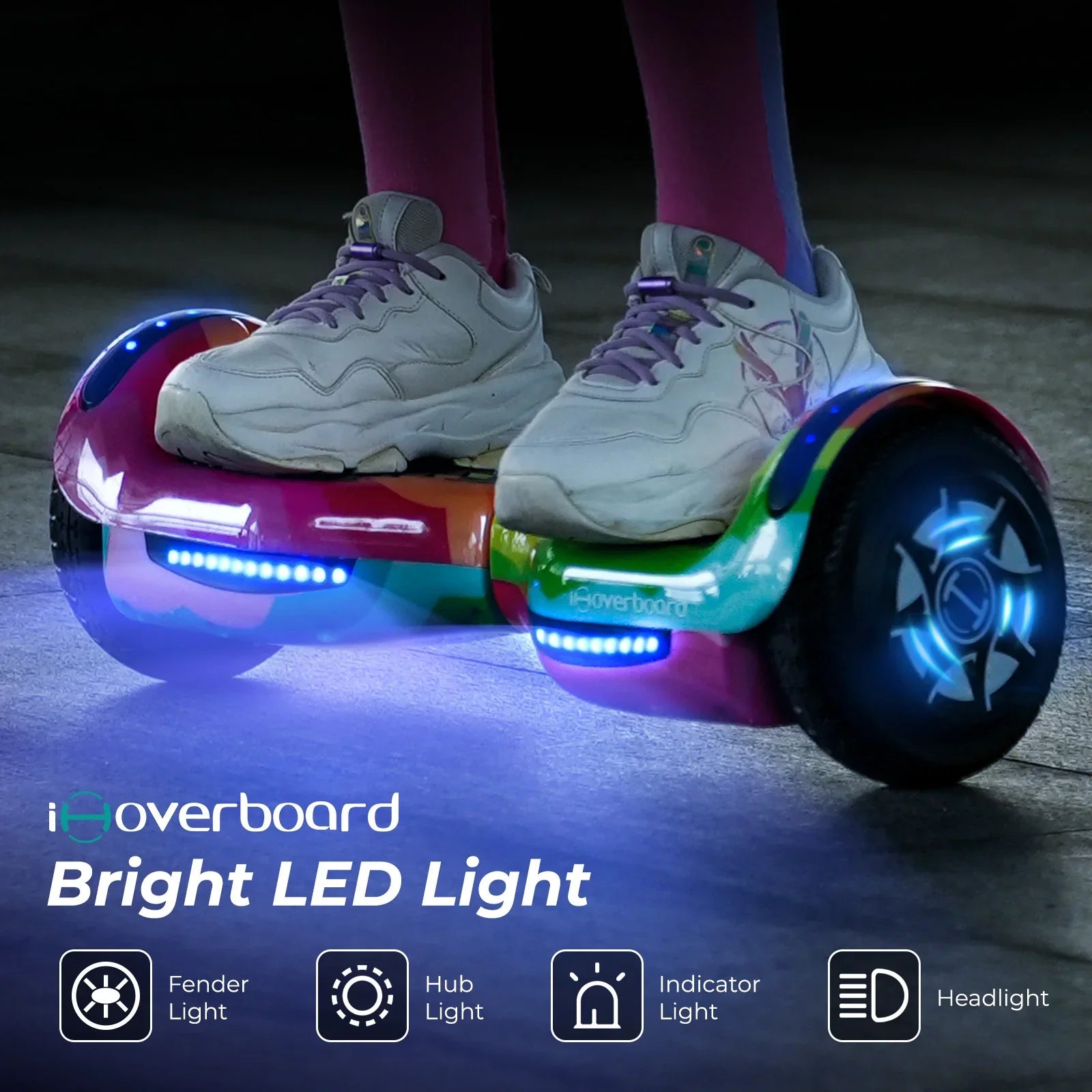 iHoverboard H1 6.5-inch Self-Balancing Scooter with Bluetooth Music & Rainbow LED Lights