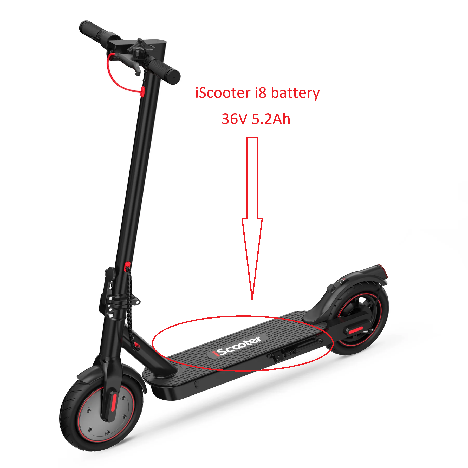 High-Performance 36V 5.2Ah Replacement Battery for iScooter i8 Electric Scooter