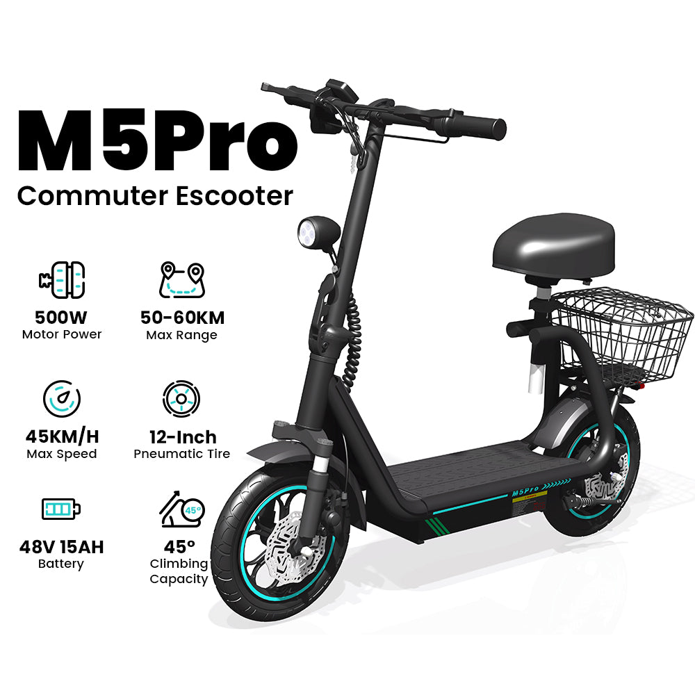 M5 Pro Foldable Electric Commuter Scooter: Lightweight, Powerful, Long-Range Urban Travel