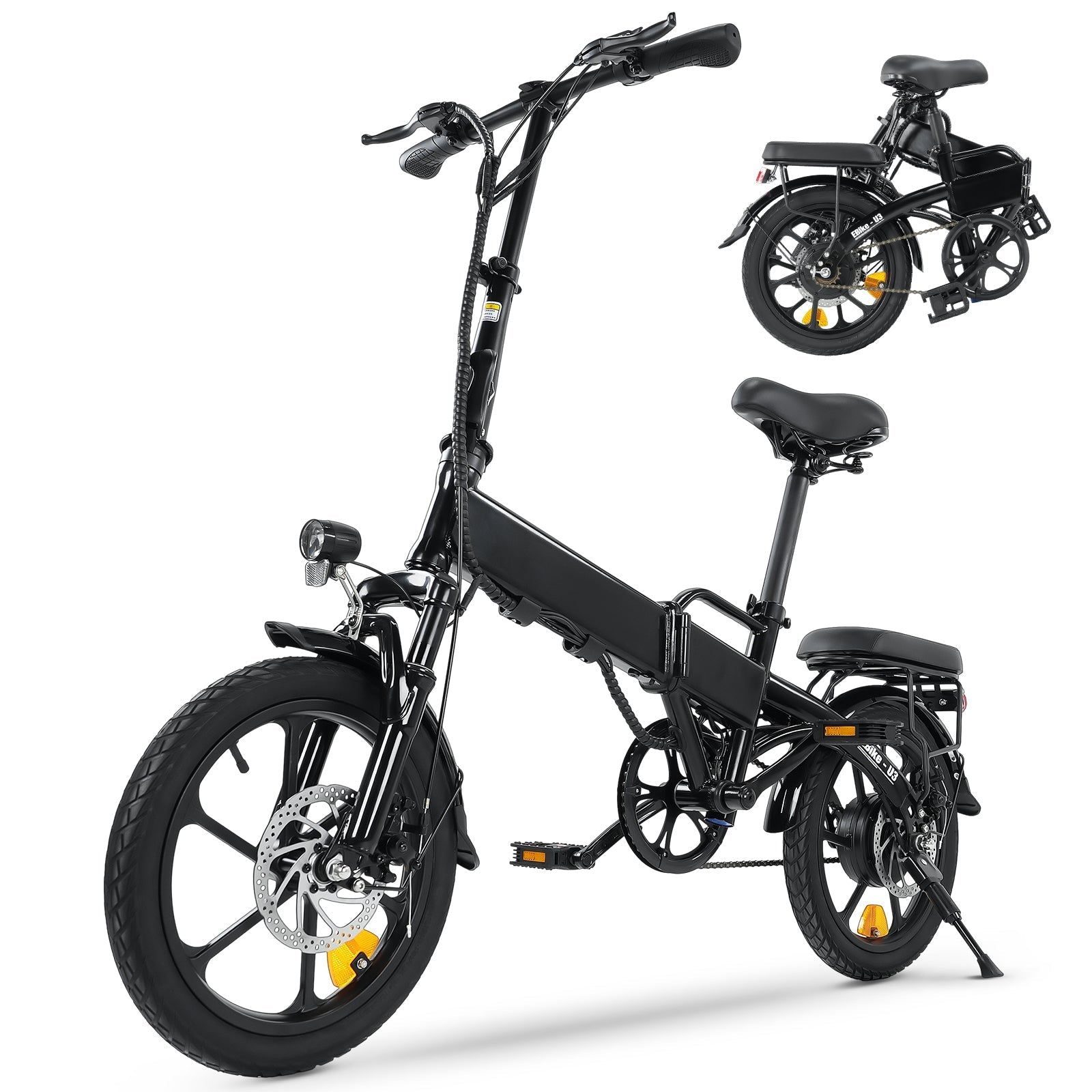 Portable Folding Electric Bike with Removable Battery, Low Step Frame