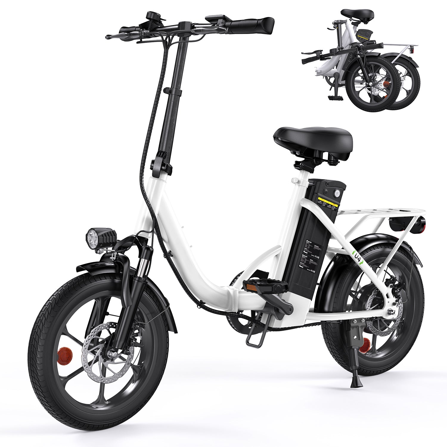 Portable Folding Electric Bike with Removable Battery, Low Step Frame