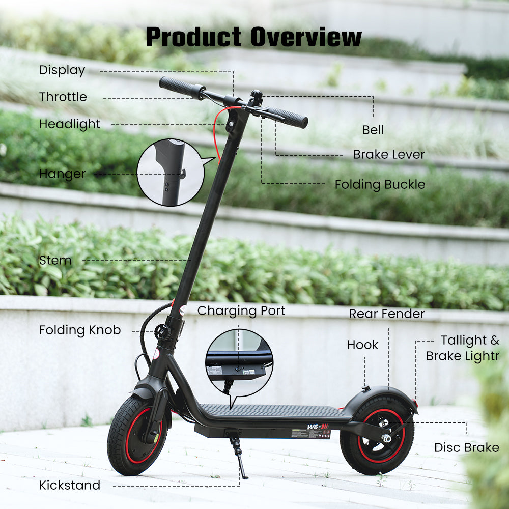 iScooter W6 Pro Electric Scooter: Powerful 500W Motor, Long Range, Portable